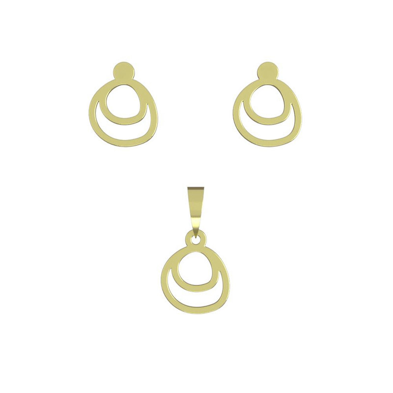 نیم ست طلا 18 عیار زنانه مدوپد مدل دایره کد NA15086