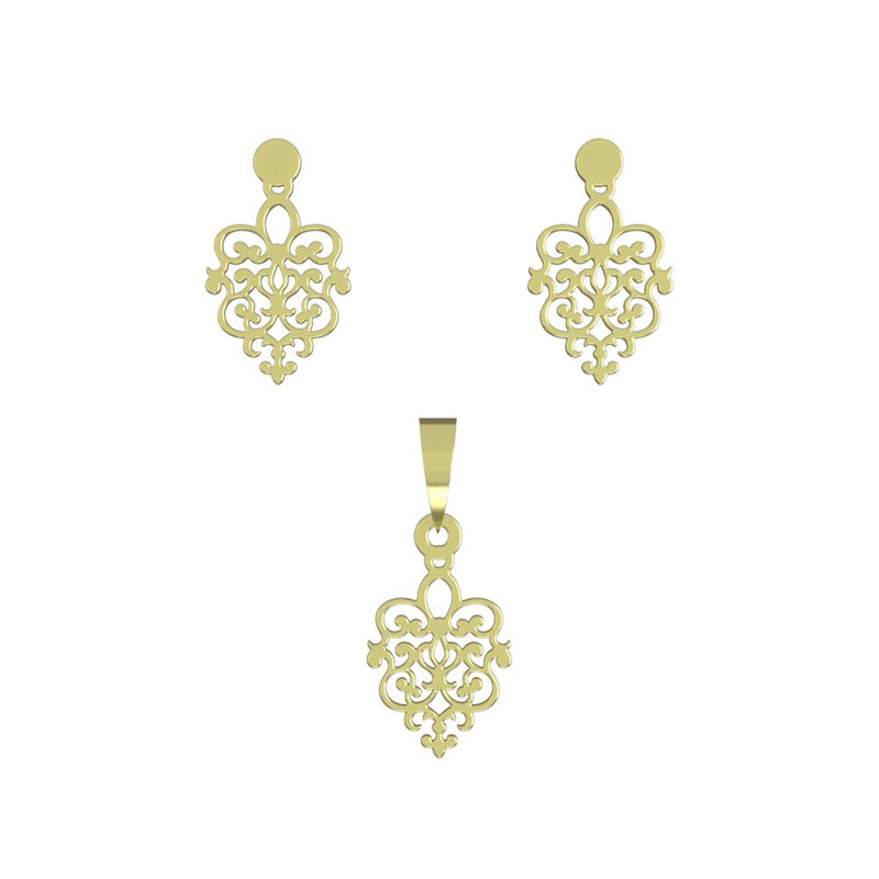 نیم ست طلا 18 عیار زنانه مدوپد مدل هندسی کد NA15216