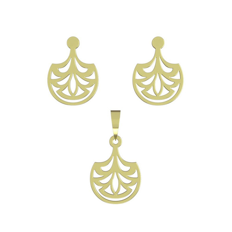 نیم ست طلا 18 عیار زنانه مدوپد مدل اسلیمی کد NA15282