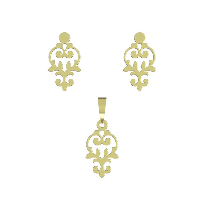 نیم ست طلا 18 عیار زنانه مدوپد مدل اسلیمی کد NA15287