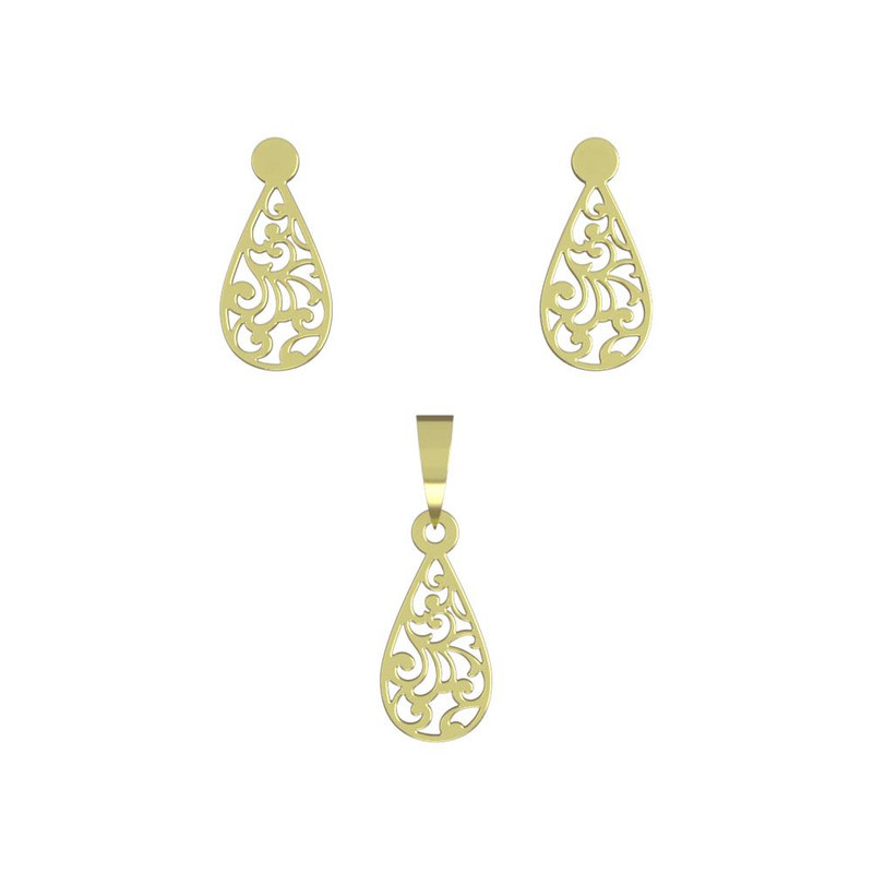 نیم ست طلا 18 عیار زنانه مدوپد مدل اسلیمی کد NA15300