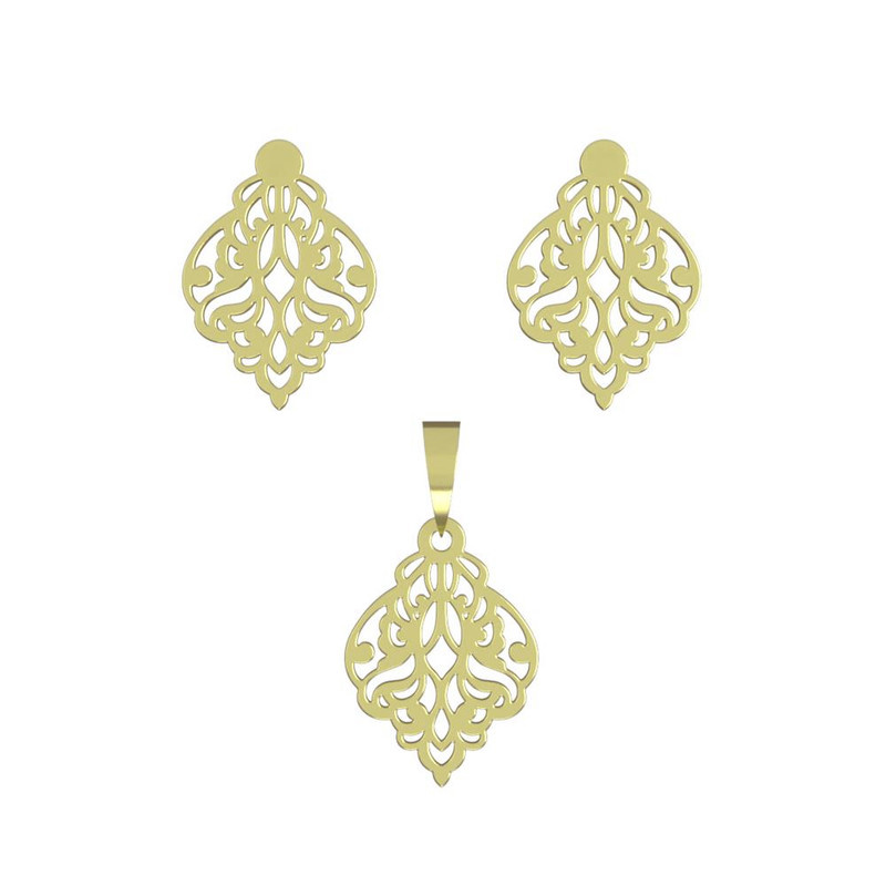 نیم ست طلا 18 عیار زنانه مدوپد مدل اسلیمی کد NA15310