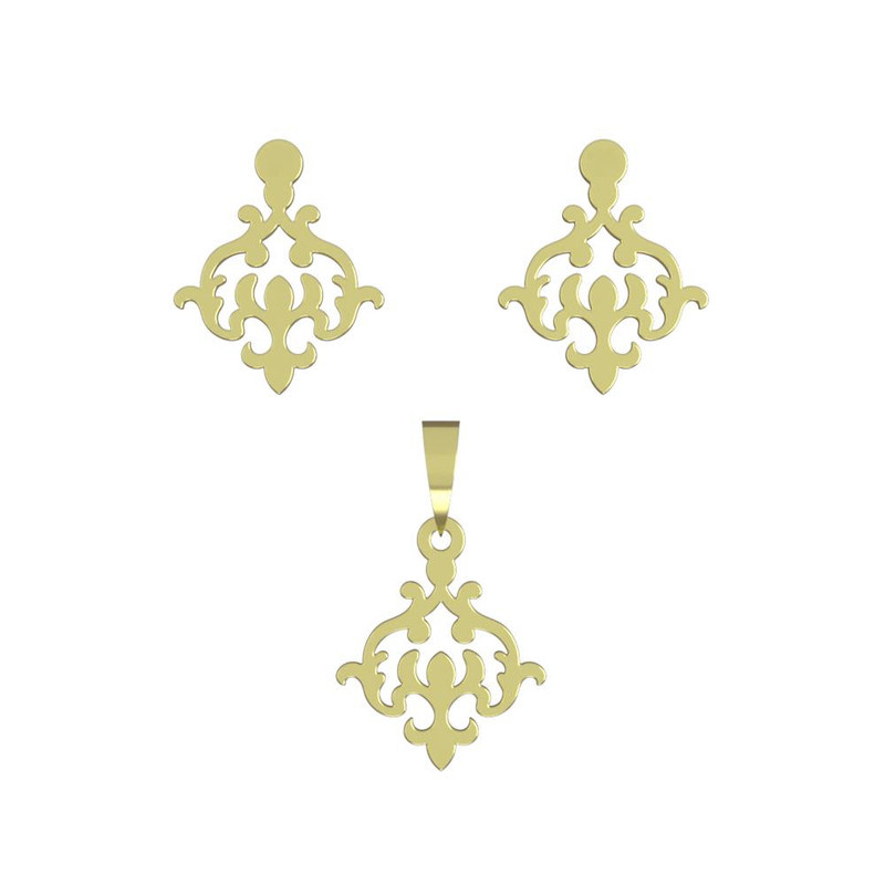 نیم ست طلا 18 عیار زنانه مدوپد مدل اسلیمی کد NA15317