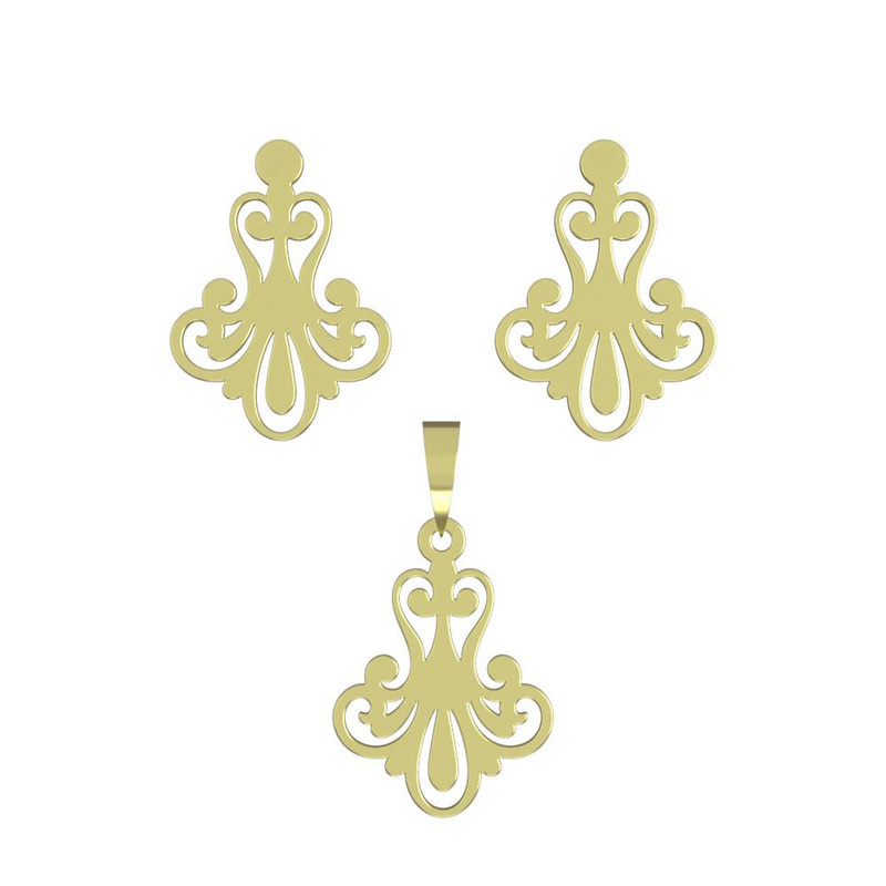 نیم ست طلا 18 عیار زنانه مدوپد مدل اسلیمی کد NA15320