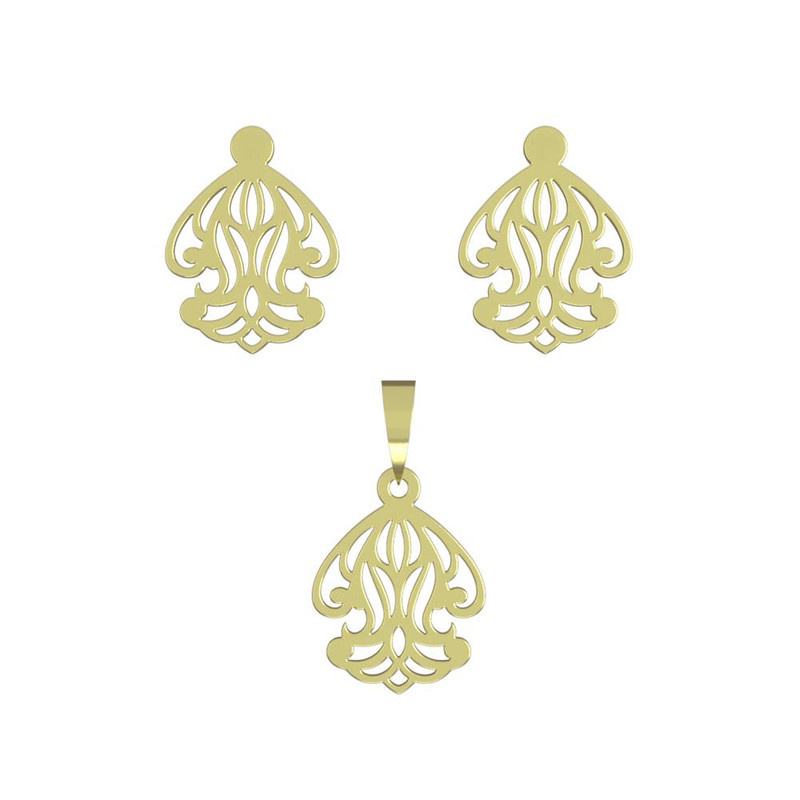 نیم ست طلا 18 عیار زنانه مدوپد مدل اسلیمی کد NA15322