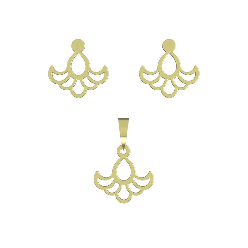 نیم ست طلا 18 عیار زنانه مدوپد مدل اسلیمی کد NA15331