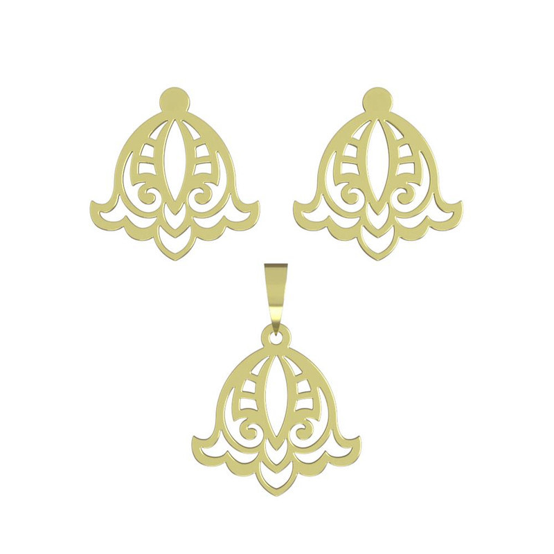 نیم ست طلا 18 عیار زنانه مدوپد مدل اسلیمی کد NA15332