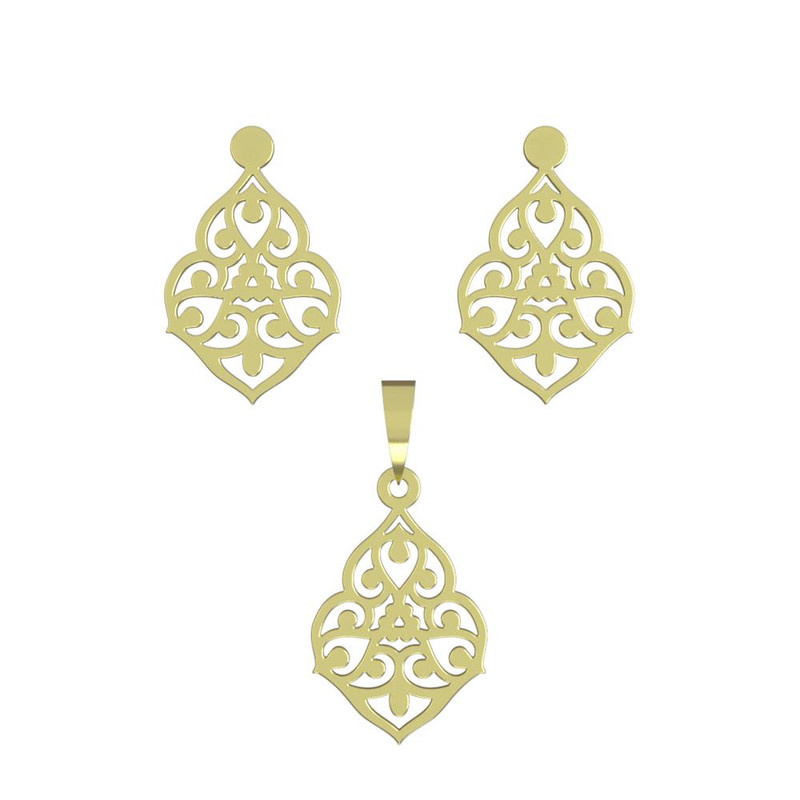 نیم ست طلا 18 عیار زنانه مدوپد مدل اسلیمی کد NA15336