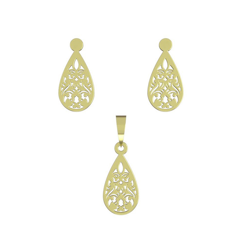 نیم ست طلا 18 عیار زنانه مدوپد مدل اسلیمی کد NA15338