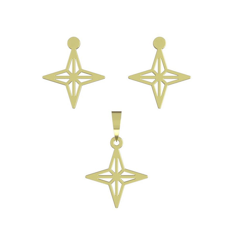 نیم ست طلا 18 عیار زنانه مدوپد مدل ستاره کد NA15431