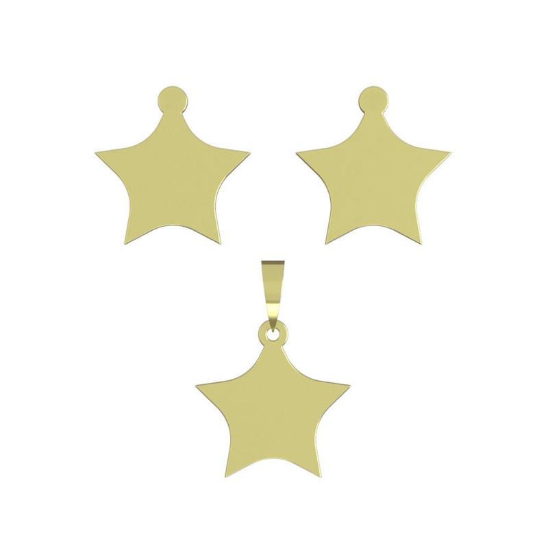 نیم ست طلا 18 عیار زنانه مدوپد مدل ستاره کد NA15535