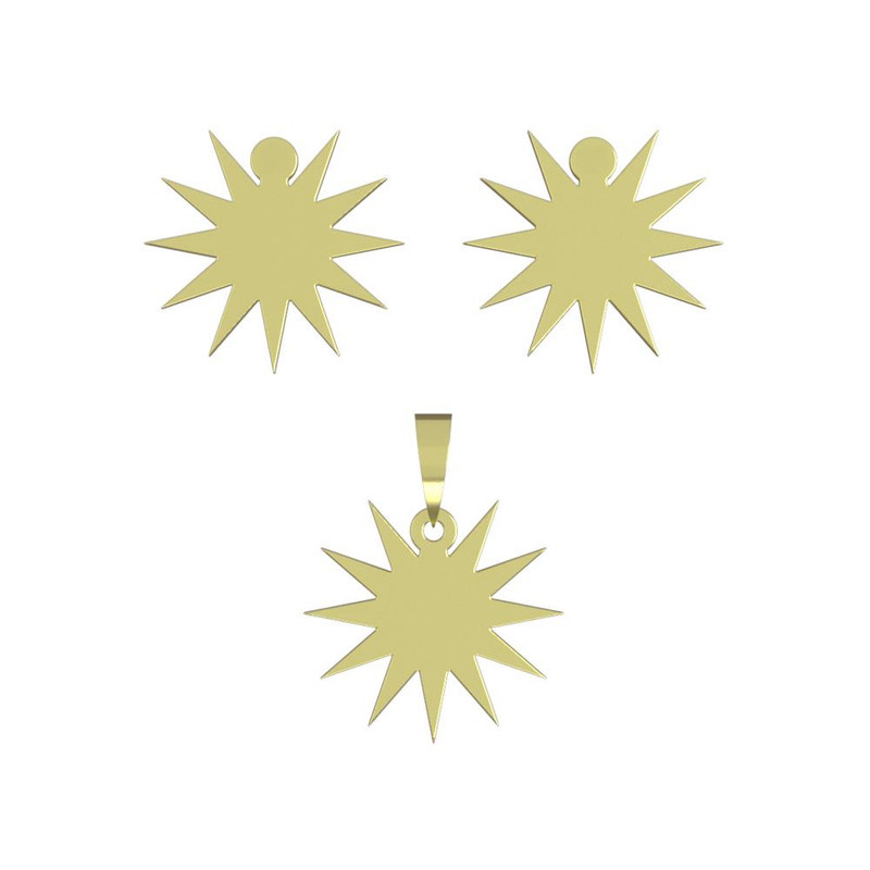 نیم ست طلا 18 عیار زنانه مدوپد مدل ستاره کد NA15545