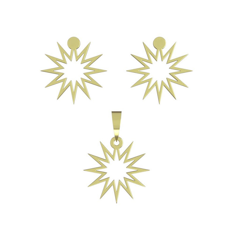 نیم ست طلا 18 عیار زنانه مدوپد مدل ستاره کد NA15546