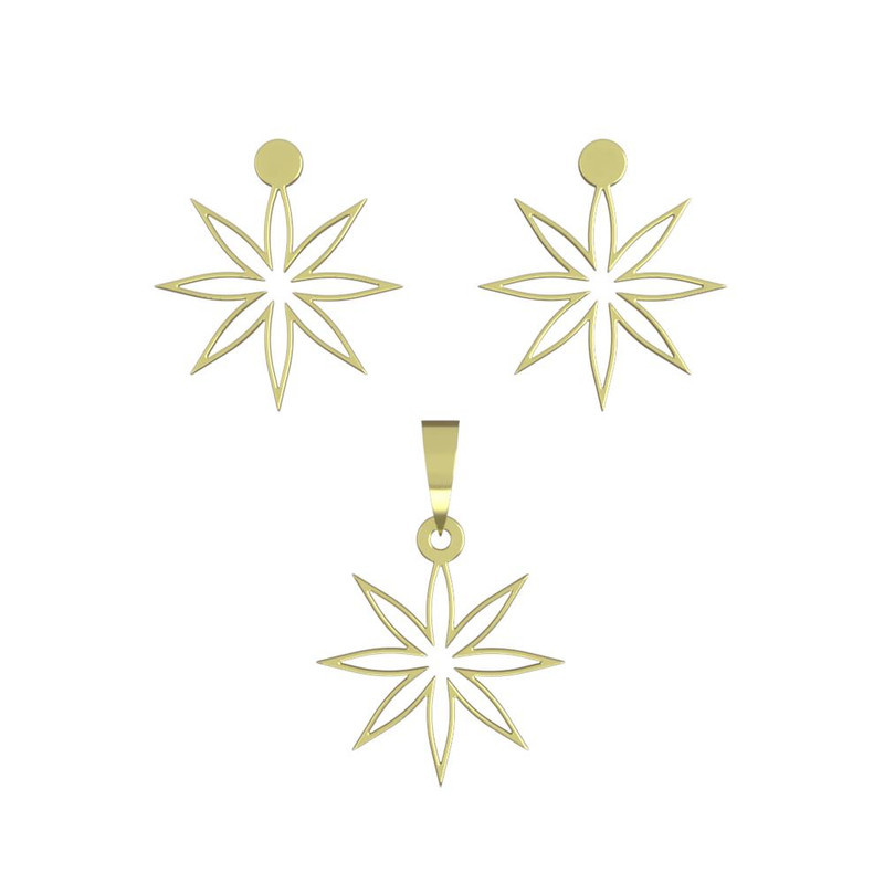 نیم ست طلا 18 عیار زنانه مدوپد مدل ستاره کد NA15555