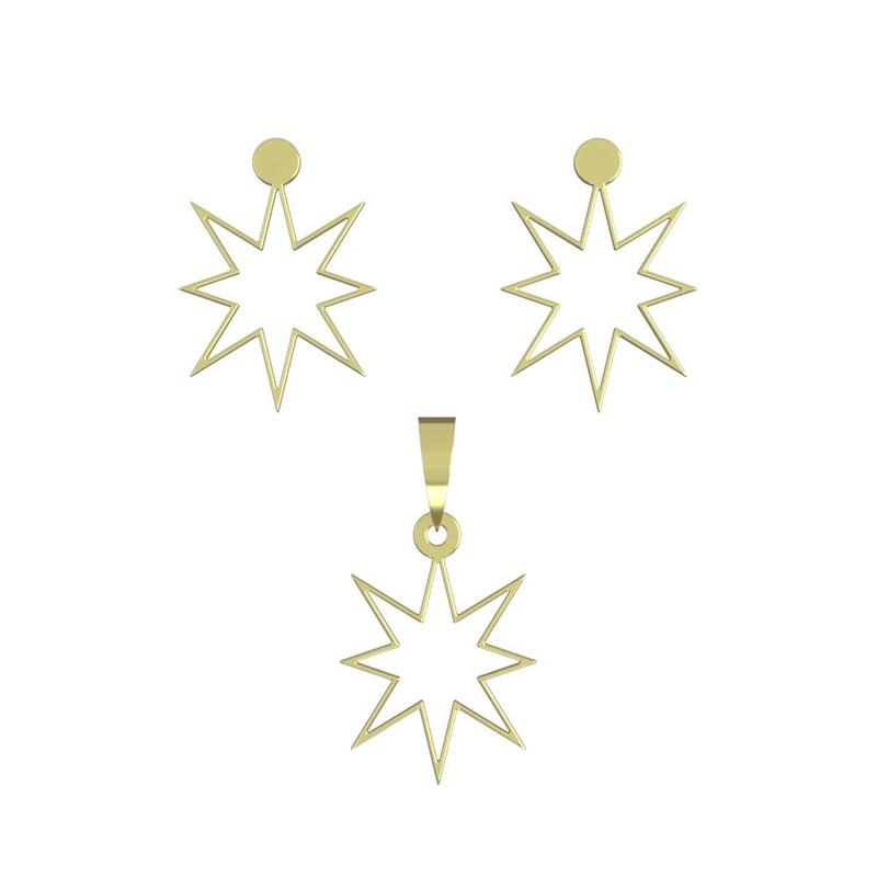 نیم ست طلا 18 عیار زنانه مدوپد مدل ستاره کد NA15557