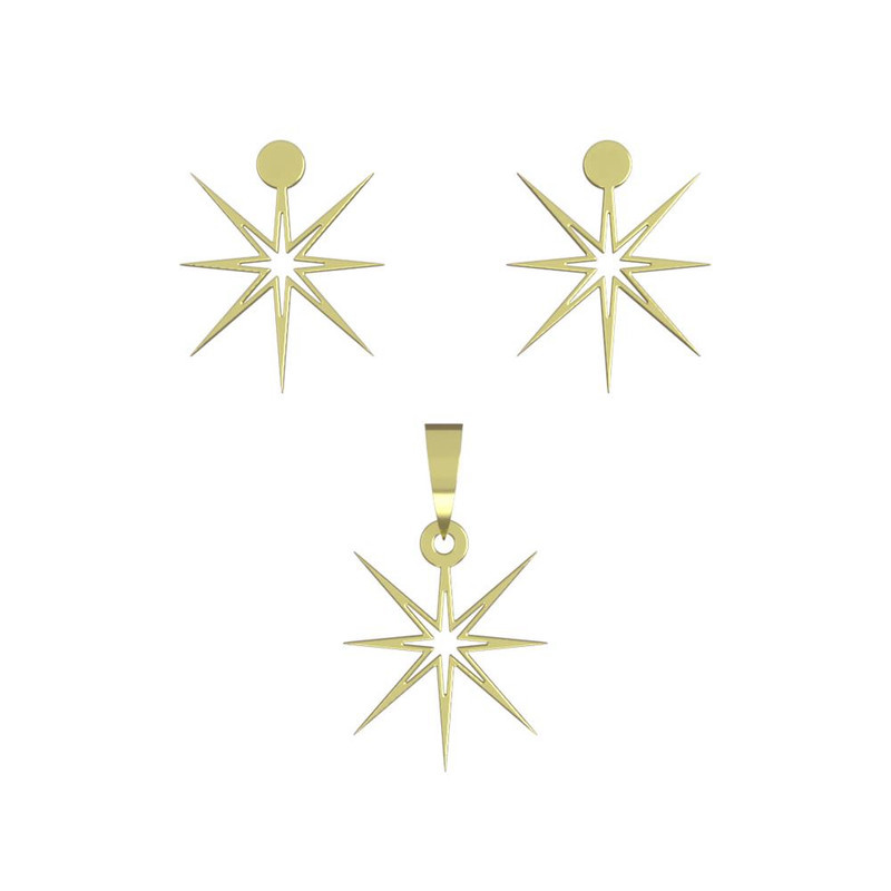 نیم ست طلا 18 عیار زنانه مدوپد مدل ستاره کد NA15559