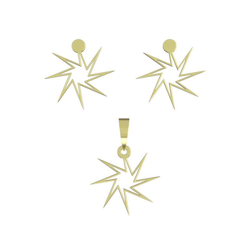 نیم ست طلا 18 عیار زنانه مدوپد مدل ستاره کد NA15561