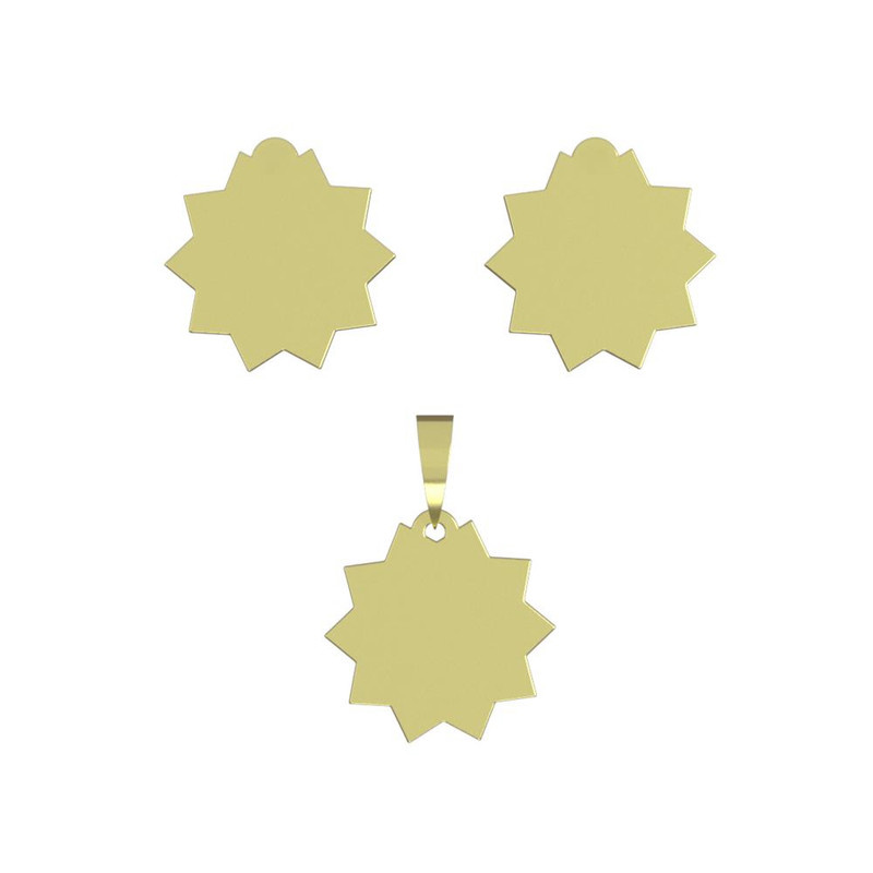 نیم ست طلا 18 عیار زنانه مدوپد مدل ستاره کد NA15595