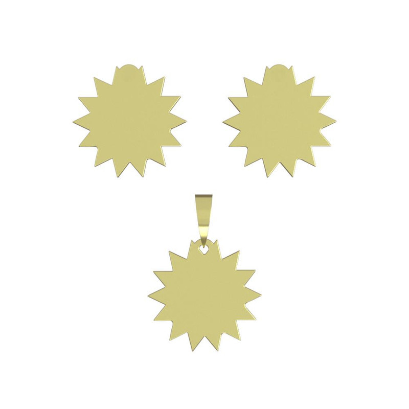 نیم ست طلا 18 عیار زنانه مدوپد مدل ستاره کد NA15637