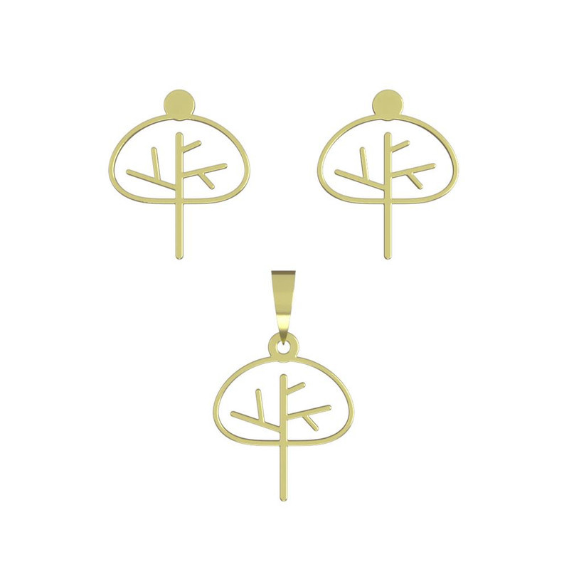 نیم ست طلا 18 عیار زنانه مدوپد مدل درخت کد NA15744 نیم ست طلا 18 عیار زنانه مدوپد مدل درخت کد NA15744