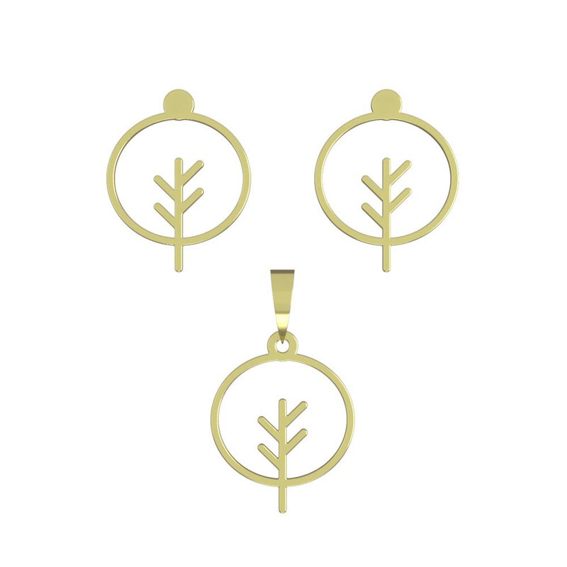 نیم ست طلا 18 عیار زنانه مدوپد مدل درخت کد NA15799