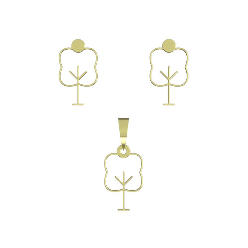 نیم ست طلا 18 عیار زنانه مدوپد مدل درخت کد NA15810