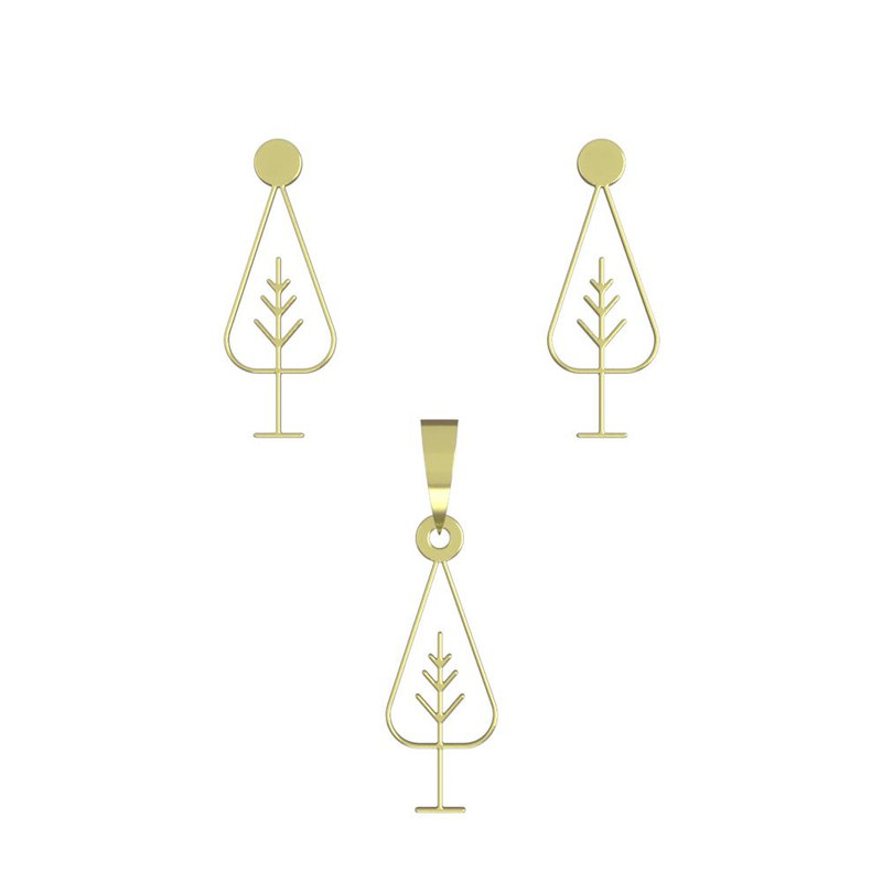 نیم ست طلا 18 عیار زنانه مدوپد مدل درخت کد NA15815