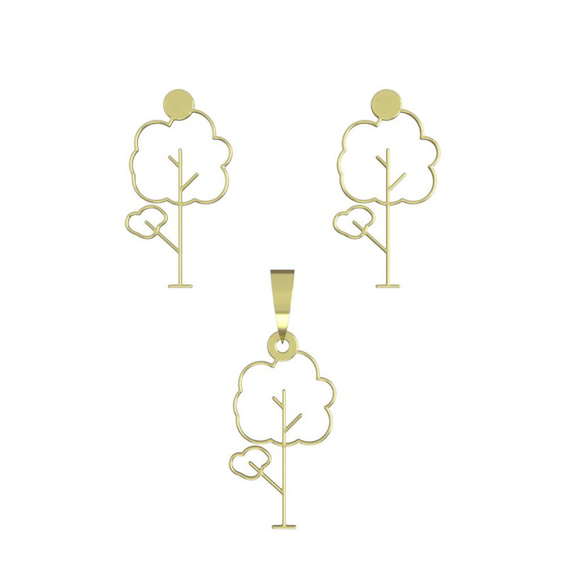 نیم ست طلا 18 عیار زنانه مدوپد مدل درخت کد NA15816