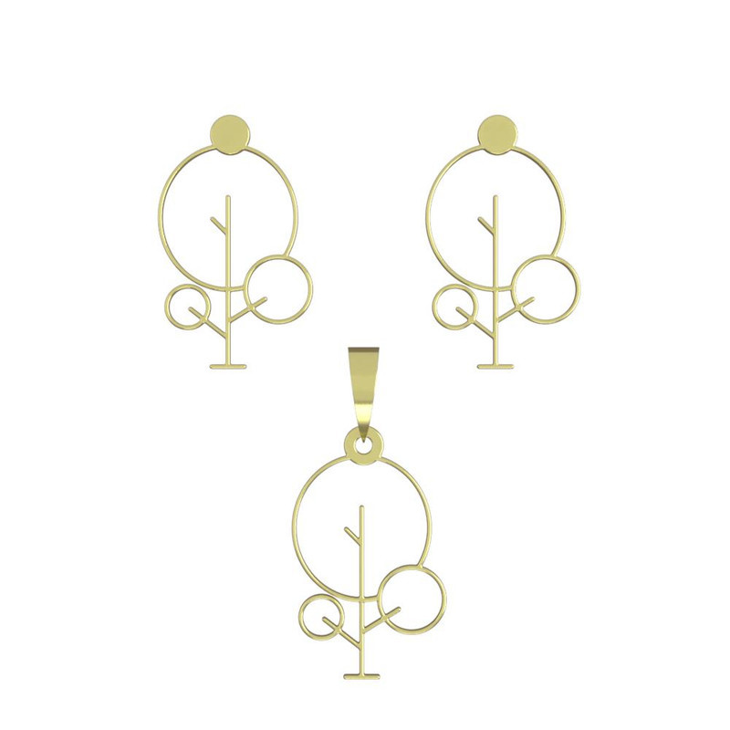 نیم ست طلا 18 عیار زنانه مدوپد مدل درخت کد NA15818