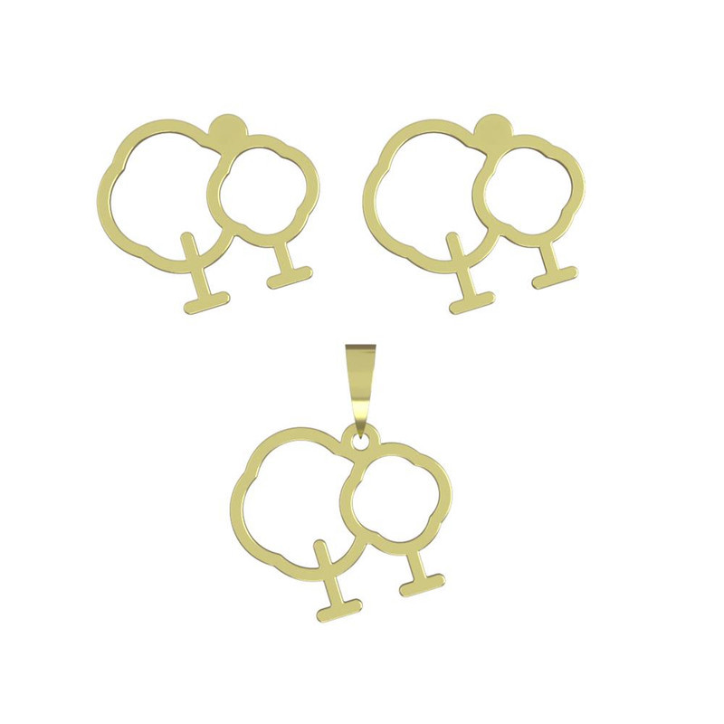 نیم ست طلا 18 عیار زنانه مدوپد مدل درخت کد NA15823