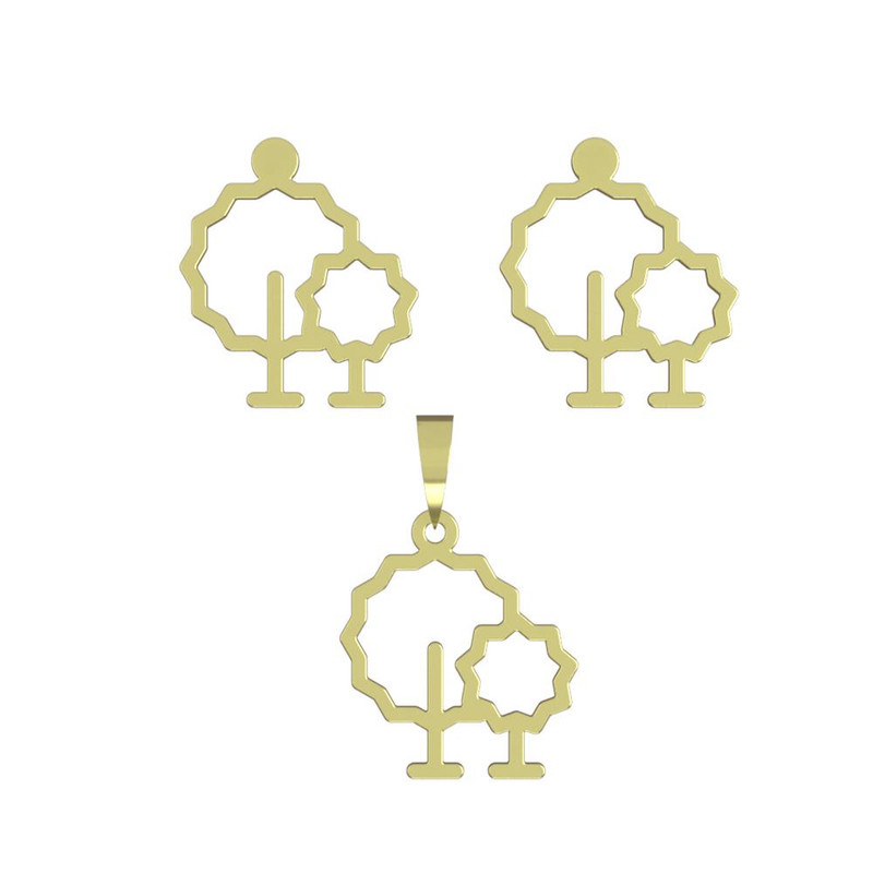 نیم ست طلا 18 عیار زنانه مدوپد مدل درخت کد NA15829