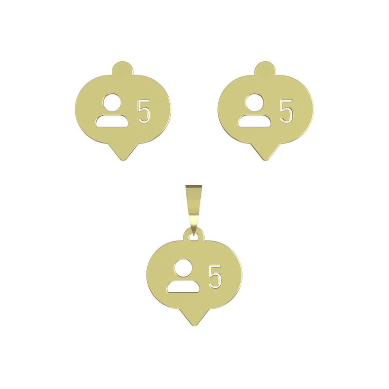 نیم ست طلا 18 عیار زنانه مدوپد مدل علامت فالوور کد NA16038