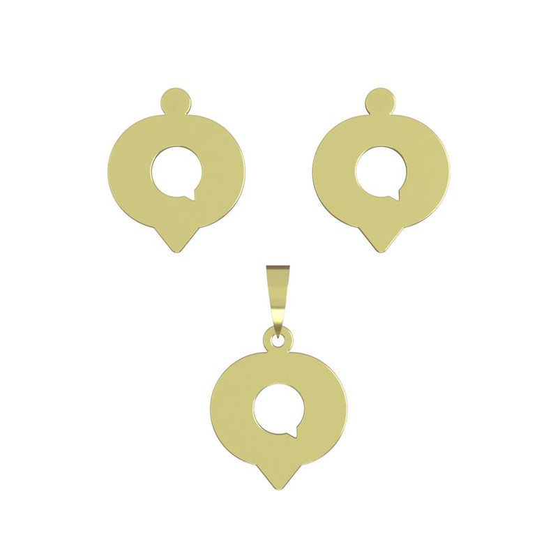 نیم ست طلا 18 عیار زنانه مدوپد مدل علامت کامنت کد NA16035