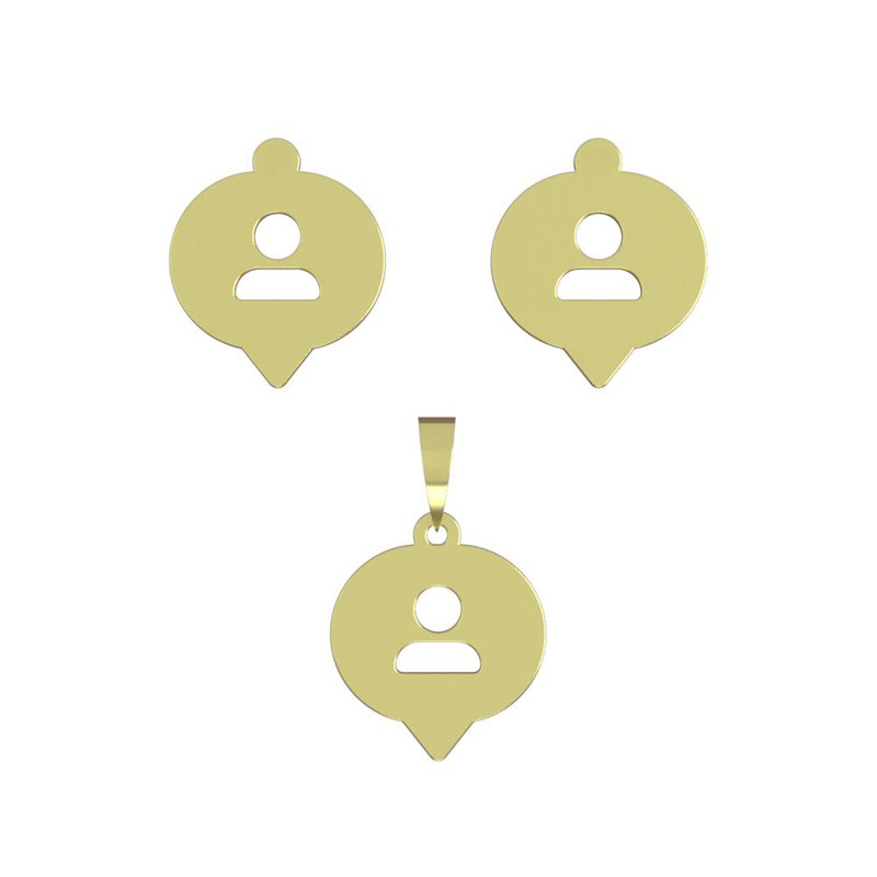 نیم ست طلا 18 عیار زنانه مدوپد مدل علامت پروفایل کد NA16036