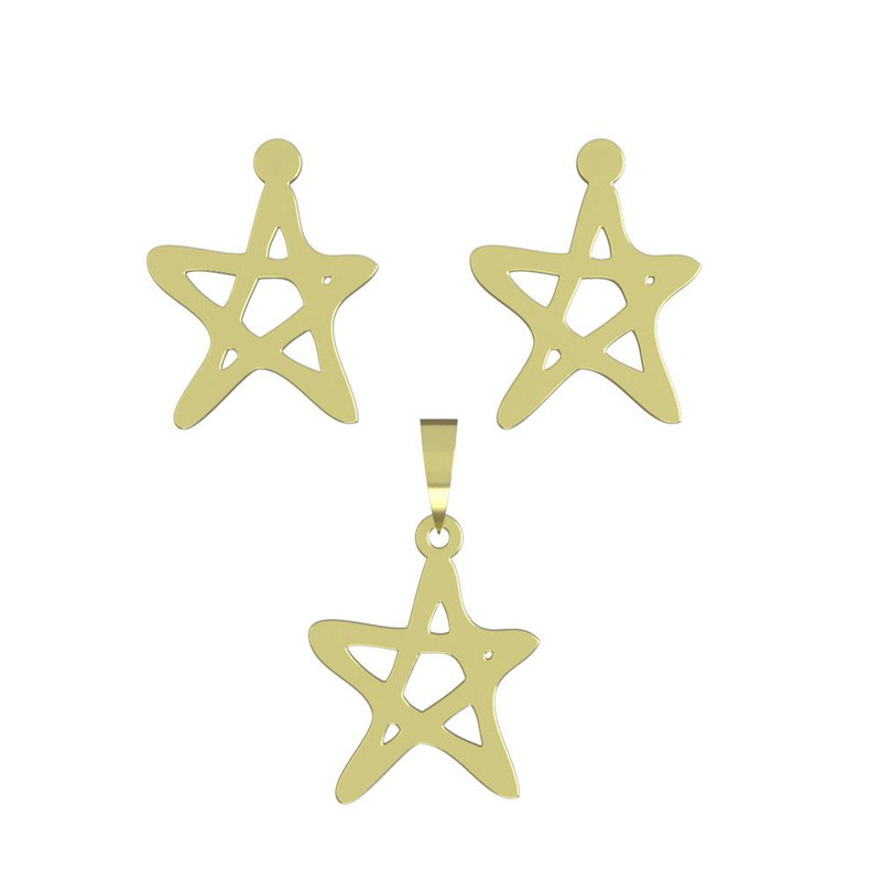 نیم ست طلا 18 عیار زنانه مدوپد مدل ستاره کد NA16151