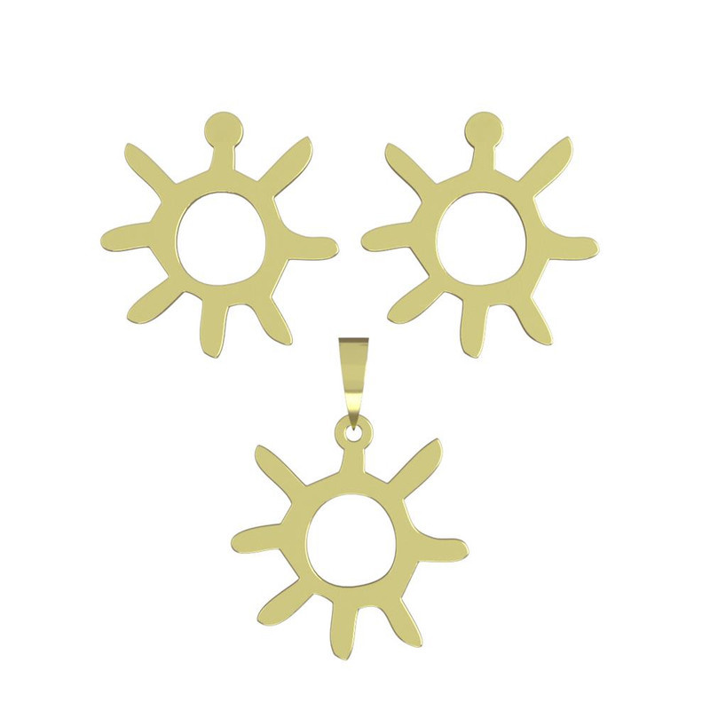 نیم ست طلا 18 عیار زنانه مدوپد مدل خورشید کد NA16172