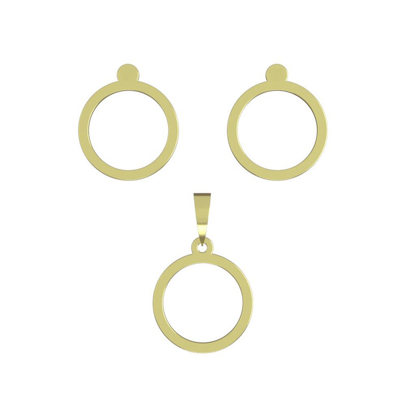 نیم ست طلا 18 عیار زنانه مدوپد مدل دایره کد NA16260 نیم ست طلا 18 عیار زنانه مدوپد مدل دایره کد NA16260