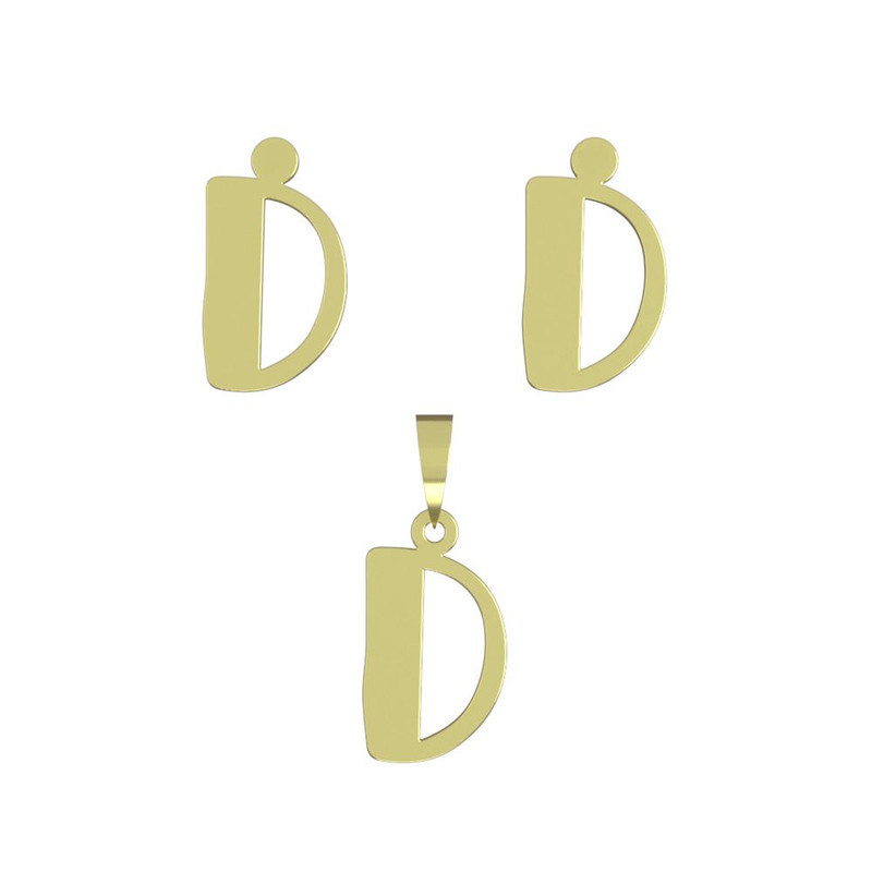 نیم ست طلا 18 عیار زنانه مدوپد مدل حرف D کد NA16710