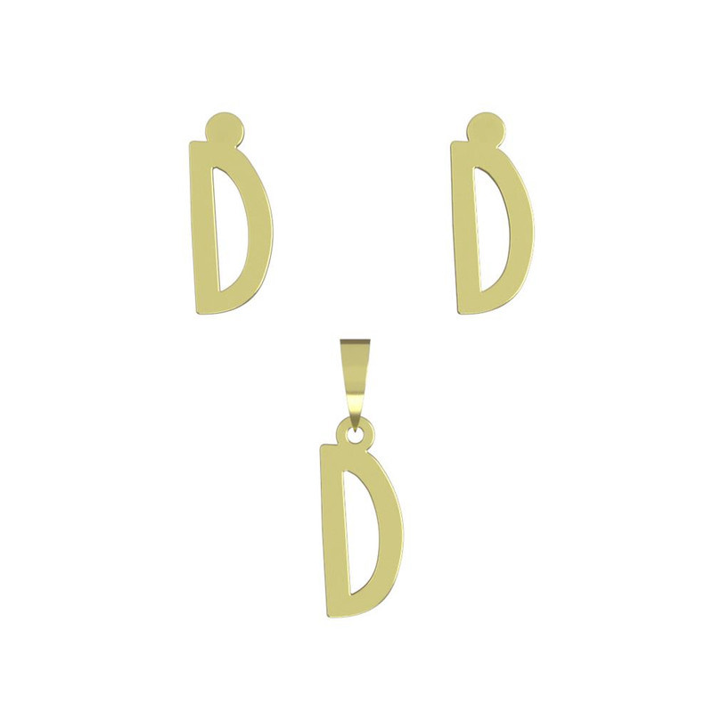 نیم ست طلا 18 عیار زنانه مدوپد مدل حرف D کد NA16736