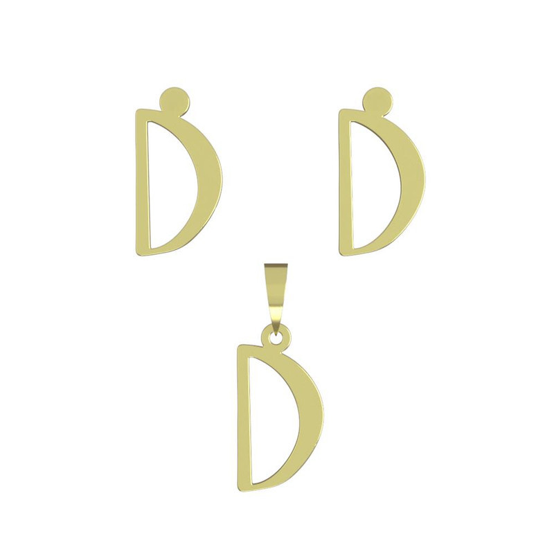 نیم ست طلا 18 عیار زنانه مدوپد مدل حرف D کد NA16764