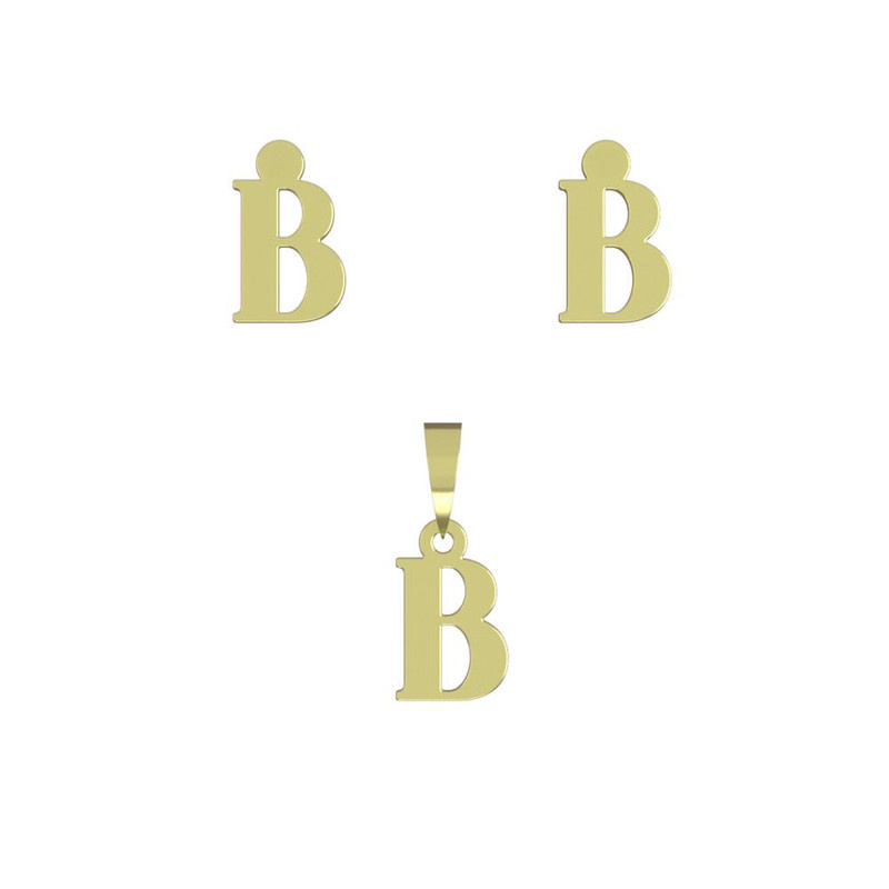 نیم ست طلا 18 عیار زنانه مدوپد مدل حرف B کد NA17148