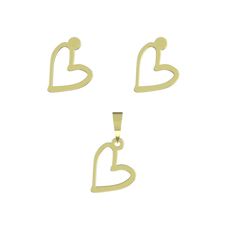 نیم ست طلا 18 عیار زنانه مدوپد مدل قلب کد NA17492