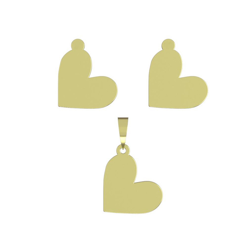 نیم ست طلا 18 عیار زنانه مدوپد مدل قلب کد NA17546