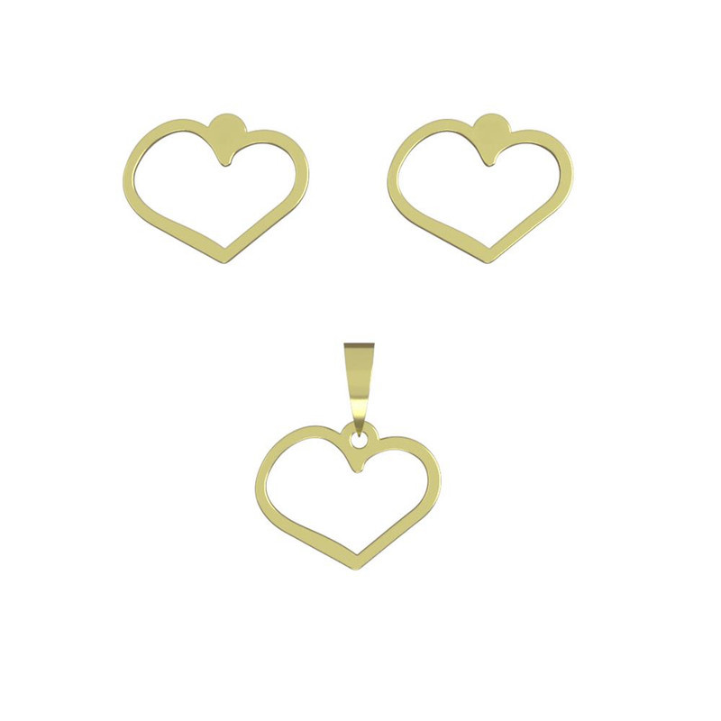 نیم ست طلا 18 عیار زنانه مدوپد مدل قلب کد NA17704