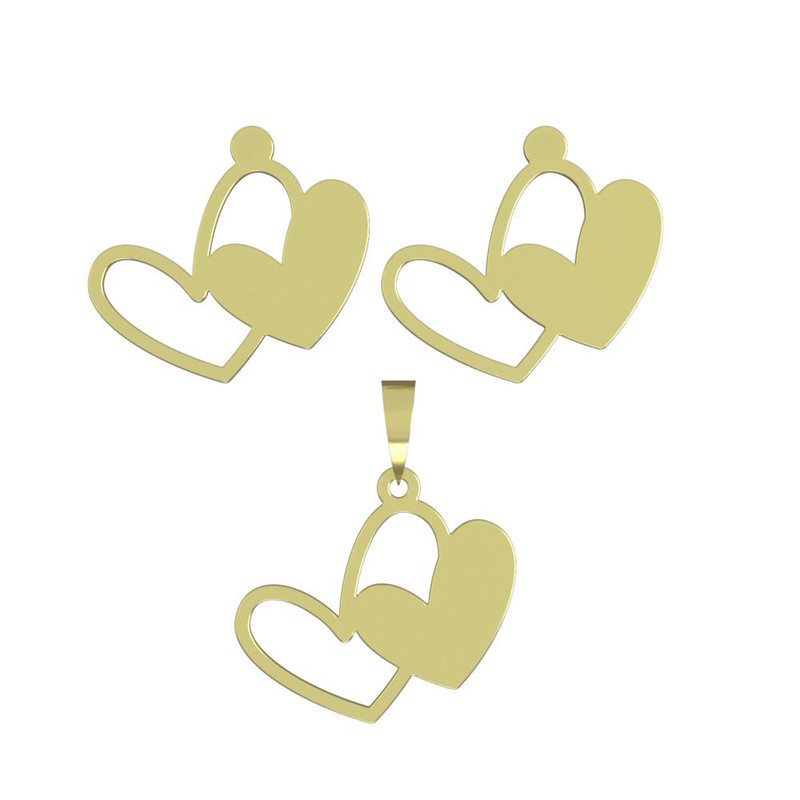 نیم ست طلا 18 عیار زنانه مدوپد مدل قلب کد NA17795