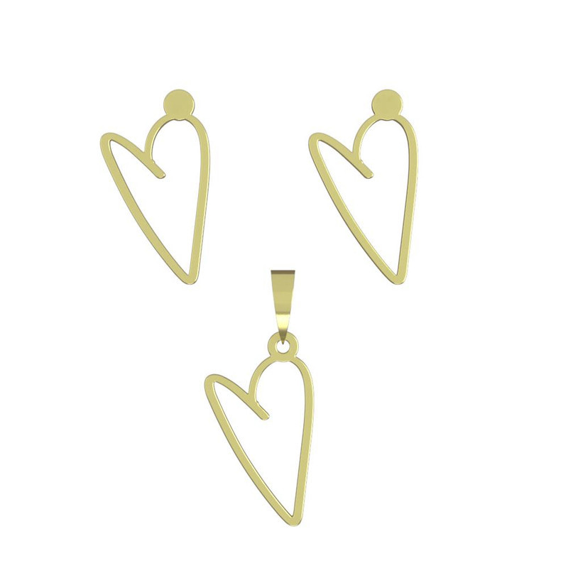 نیم ست طلا 18 عیار زنانه مدوپد مدل قلب کد NA17809