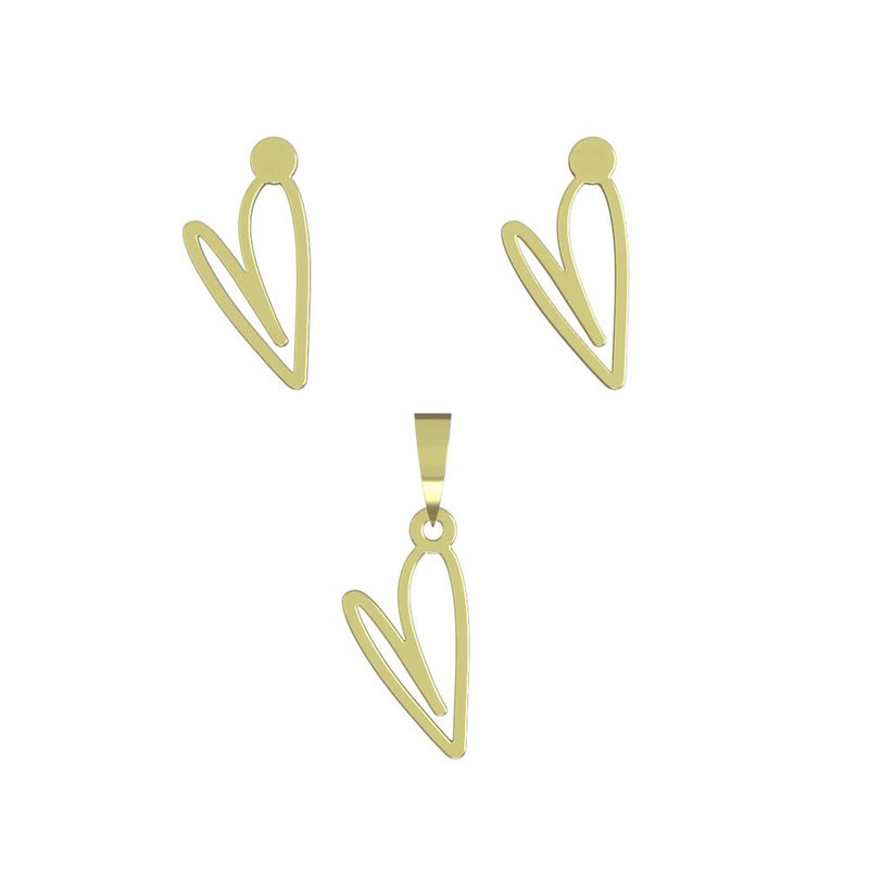 نیم ست طلا 18 عیار زنانه مدوپد مدل قلب کد NA17810