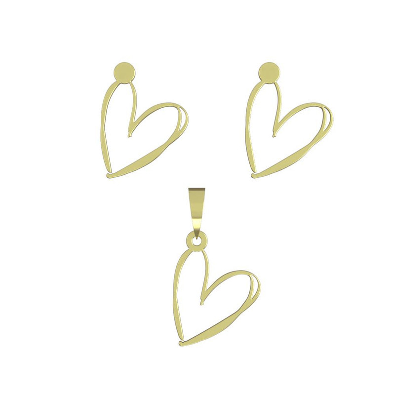 نیم ست طلا 18 عیار زنانه مدوپد مدل قلب کد NA17815