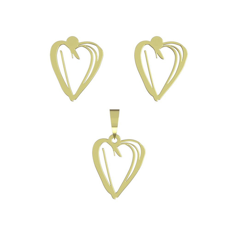 نیم ست طلا 18 عیار زنانه مدوپد مدل قلب کد NA17817