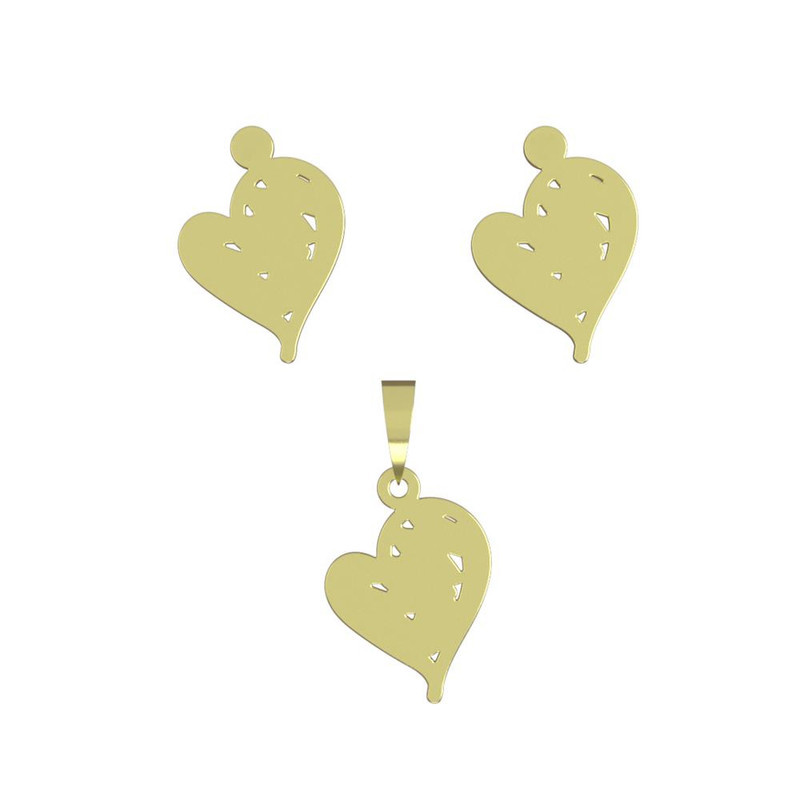 نیم ست طلا 18 عیار زنانه مدوپد مدل قلب کد NA17818